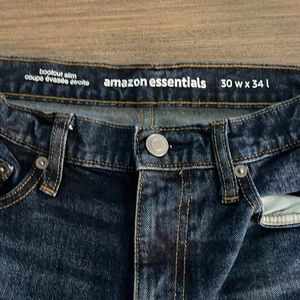 Amazon Essentials men’s bootcut slim jeans, size 30×34.